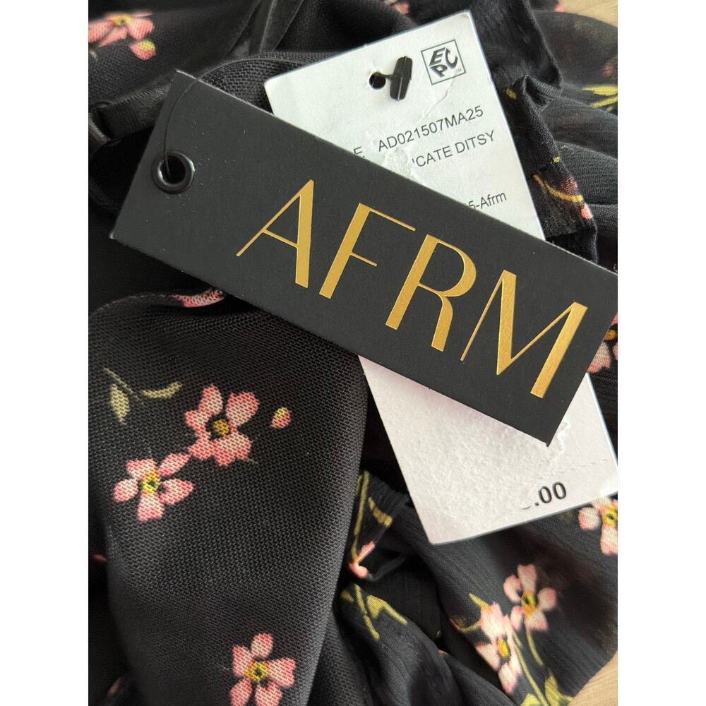 AFRM Britta Mini Dress Chiffon in Delicate Ditzy Women's Large NEW - Picture 9 of 11